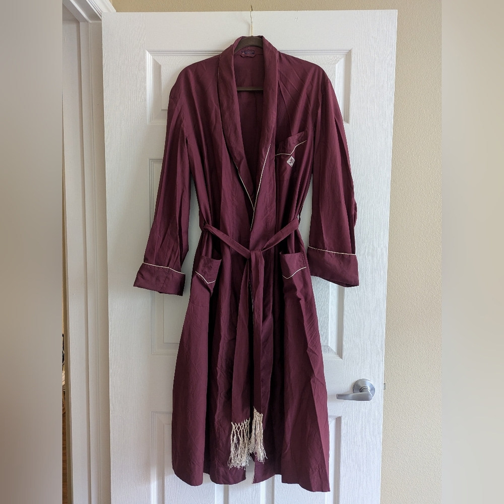 Yokohama The Silk House Vintage Luxury Robe 🏅 Collectors Robe Unisex Burgundy
